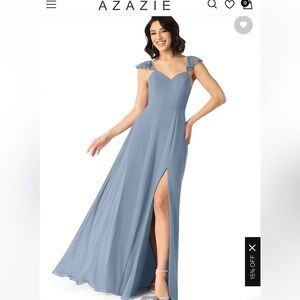 Azazie formal dress, dusty blue, size 14. Brand new never worn, with tags.